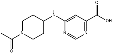 6-[(1-乙酰哌啶-4-基)氨基]嘧啶-4-羧酸 结构式