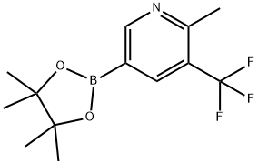 2-甲基-5-(4,4,5,5-四甲基-1,3,2-二氧硼烷-2-基)-3-(三氟甲基)吡啶 结构式