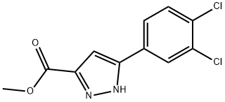 5-(3,4-二氯苯基)-1H-吡唑-3-羧酸甲酯 结构式