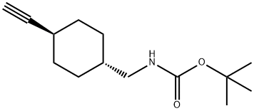 N-BOC-1-(反式-4-乙炔基环己基)甲胺 结构式