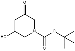 3-羟基-5-氧代哌啶-1-甲酸叔丁酯 结构式