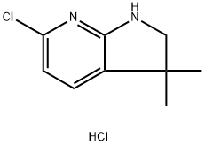 6-chloro-3,3-dimethyl-1H,2H,3H-pyrrolo[2,3-b]pyridine hydrochloride 结构式