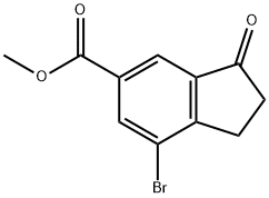 7-溴-3-氧代-2,3-二氢-1H-茚-5-羧酸甲酯 结构式