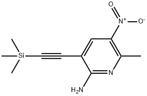 6-methyl-5-nitro-3-((trimethylsilyl)ethynyl)pyridin-2-amine 结构式