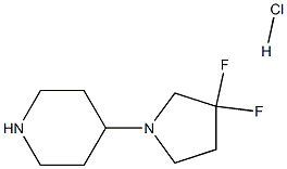 4-(3,3-二氟吡咯烷-1-基)哌啶盐酸盐 结构式