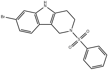 2-Benzenesulfonyl-7-bromo-2,3,4,5-tetrahydro-1H-pyrido[4,3-b]indole 结构式