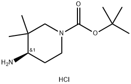 (R)-4-氨基-3,3-二甲基哌啶-1-甲酸叔丁酯盐酸盐 结构式