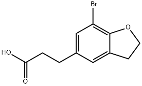 3-(7-溴-2,3-二氢苯并呋喃-5-基)丙酸 结构式