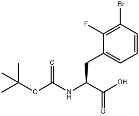 N-Boc-3-bromo-2-fluoro-L-phenylalanine 结构式