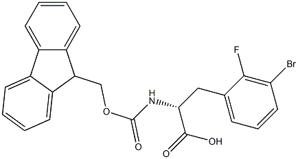 N-Fmoc-3-bromo-2-fluoro-D-phenylalanine 结构式