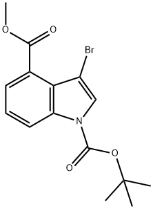 1-BOC-3-溴吲哚-4-甲酸甲酯 结构式