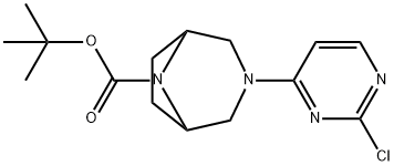 tert-butyl(1R,5S)-3-(2-chloropyrimidin-4-yl)-3,8-diazabicyclo[3.2.1]octane-8-carboxylate 结构式