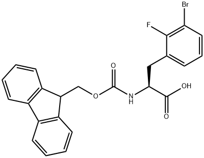 N-Fmoc-3-bromo-2-fluoro-L-phenylalanine 结构式