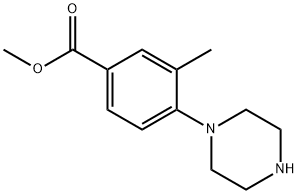 3-甲基-4-(哌嗪-1-基)苯甲酸甲酯 结构式