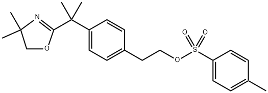 4-[1-(4,5-二氢-4,4-二甲基-2-恶唑基)-1-甲基乙基]苯乙醇对甲苯磺酸酯 结构式