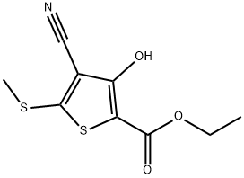 4-氰基-3-羟基-5-(甲硫基)噻吩-2-羧酸乙酯 结构式