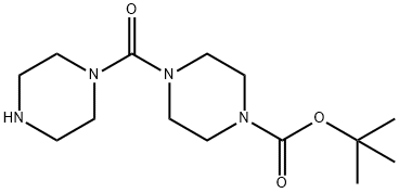 4-(哌嗪-1-羰基)哌嗪-1-羧酸叔丁酯 结构式