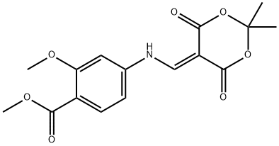 4-((2,2-二甲基-4,6-二氧代-1,3-二噁烷-5-基)甲基氨基)-2-甲氧基苯甲酸甲酯 结构式