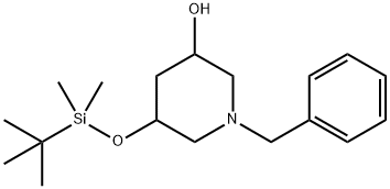 1-benzyl-5-((tert-butyldimethylsilyl)oxy)piperidin-3-ol 结构式