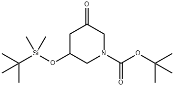 叔丁基3 - ((叔丁基二甲基甲硅烷基)氧基)-5-氧代哌啶-1-甲酸叔丁酯 结构式