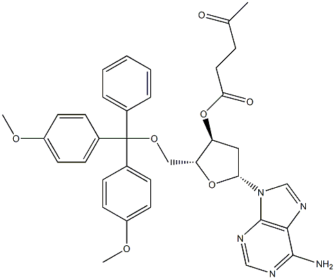 5'-O-(4,4'-Dimethoxytrityl)-3'-O-levulinyl-2'-deoxyadenosine 结构式