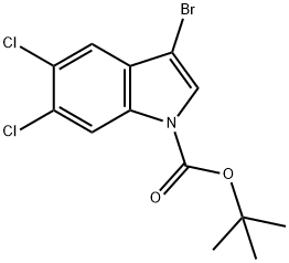 1-BOC-3-溴-5,6-二氯吲哚 结构式