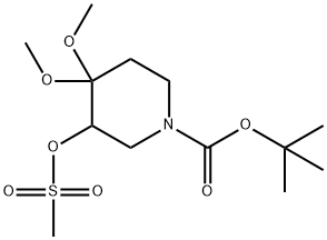 tert-butyl 4,4-dimethoxy-3-(methylsulfonyloxy)piperidine-1-carboxylate 结构式
