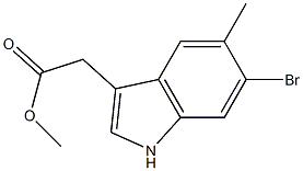 5-甲基-6-溴吲哚-3-乙酸甲酯 结构式