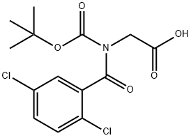 N-BOC-N-(2,5-二氯苯甲酰基)甘氨酸 结构式