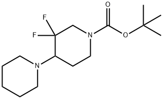 3',3'-二氟-[1,4'-联哌啶]-1'-羧酸叔丁酯 结构式