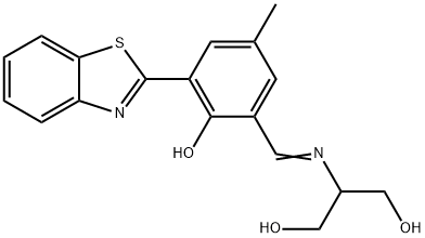 1,3-Propanediol, 2-[[[3-(2-benzothiazolyl)-2-hydroxy-5-methylphenyl]methylene]amino]- 结构式