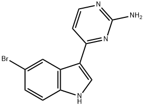 2-Pyrimidinamine, 4-(5-bromo-1H-indol-3-yl)-
 结构式