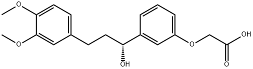 (R)-2-(3-(3-(3,4-二甲氧基苯基)-1-羟丙基)苯氧基)乙酸 结构式