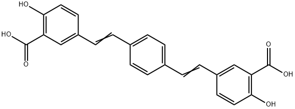 5,5'-((1E,1'E)-1,4-phenylenebis(ethene-2,1-diyl))bis(2-hydroxybenzoic acid) 结构式