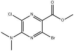 Methyl 3-bromo-6-chloro-5-(dimethylamino)pyrazine-2-carboxylate 结构式