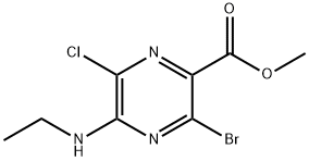 Methyl 3-bromo-6-chloro-5-(ethylamino)pyrazine-2-carboxylate 结构式