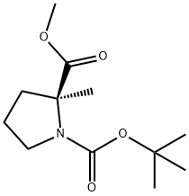 1,2-Pyrrolidinedicarboxylic acid, 2-methyl-, 1-(1,1-dimethylethyl) 2-methyl ester, (2S)- 结构式