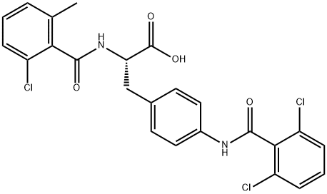 (S)-2-(2-氯-6-甲基苯甲酰氨基)-3-(4-(2,6-二氯苯甲酰氨基)苯基)丙酸 结构式