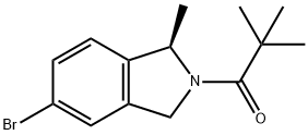 (R)-1-[5-溴-1-甲基-2,3-二氢-1H-2-异吲哚基]-2,2-二甲基-1-丙酮 结构式