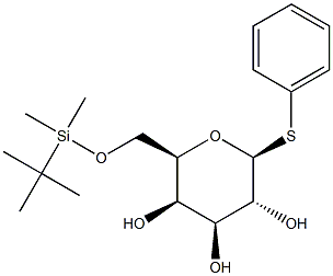 苯基 6-O-[(叔丁基)二甲基硅烷基]-1-硫代-BETA-D-吡喃半乳糖苷 结构式