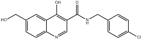 N-(4-氯苯甲基)-4-羟基-6-(羟甲基)喹啉-3-甲酰胺 结构式