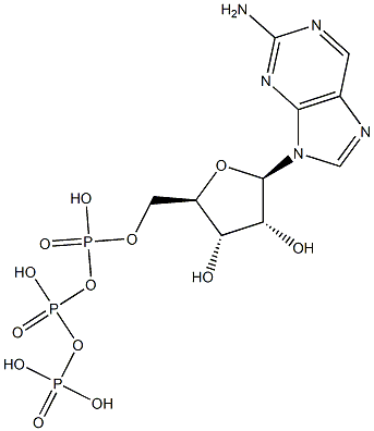 9-(BETA-D-呋喃核糖基)-2-氨基嘌呤 5'-三磷酸酯 结构式