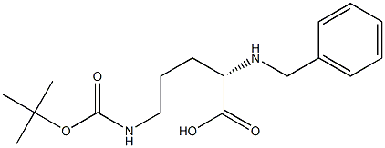 (S)-2-(benzylamino)-5-(tert-butoxycarbonylamino)pentanoic acid 结构式