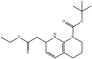 tert-butyl 7-(2-ethoxy-2-oxoethyl)-3,4-dihydro-1,8-naphthyridine-1(2H)-carboxylate 结构式