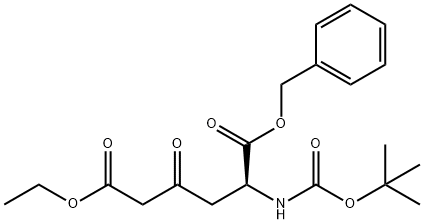 1-benzyl 6-ethyl (S)-2-((tert-butoxycarbonyl)amino)-4-oxohexanedioate 结构式