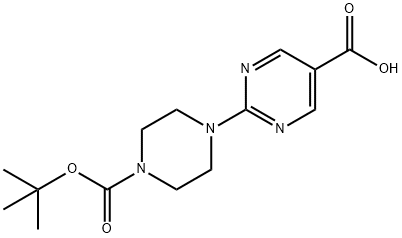 2-(4-(tert-butoxycarbonyl)piperazin-1-yl)pyrimidine-5-carboxylic acid 结构式