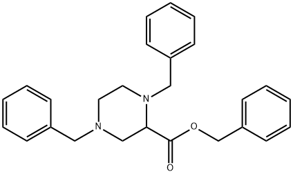 phenylmethyl 1,4-bis(phenylmethyl)-2-piperazinecarboxylate 结构式