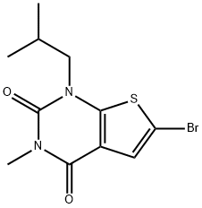 6-Bromo-1-isobutyl-3-methylthieno[2,3-d]pyrimidine-2,4(1H,3H)-dione 结构式