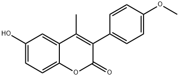 6-羟基-3-(4-甲氧基苯基)-4-甲基-2H-色烯-2-酮 结构式