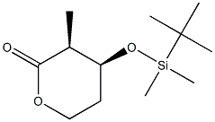 (3S,4S)-4-(tert-butyldimethylsilyloxy)-3-methyltetrahydro-2H-pyran-2-one 结构式